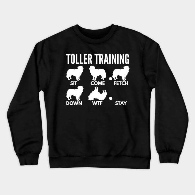 Toller Training Nova Scotia Duck Tolling Retriever Tricks Crewneck Sweatshirt by DoggyStyles